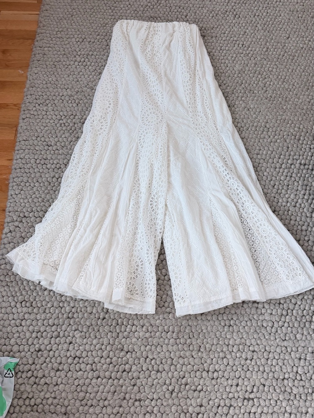 Free People White Eyelet Palazzo Jumpsuit